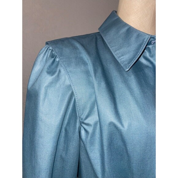 London Fog Women's Size 16 Vintage Blue Trench Coat made in USA - Picture 6 of 11